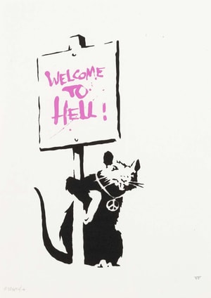 Banksy - Welcome To Hell (Pink)