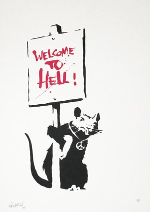 Banksy - Welcome To Hell (Signed)