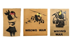 Banksy - Wrong War Cardboard (Bomb Hugger , Grin Reaper , Happy Chopper)
