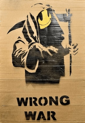 Banksy - Wrong War Cardboard (Grin Reaper)