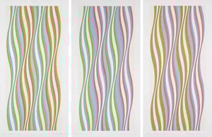 Bridget Riley - Green Dominance, Blue Dominance, Red Dominance