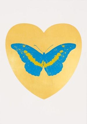 Damien Hirst - I Love You (Gold Leaf, Turquoise, Oriental Gold)