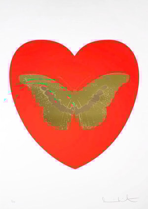 Damien Hirst - I Love You (Red/Oriental Gold/Cool Gold)