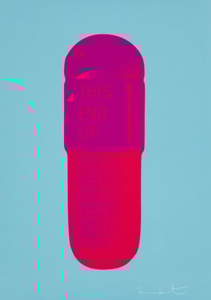 Damien Hirst - The Cure (Deep Sky Blue/Electric Purple/Lipstick Red)