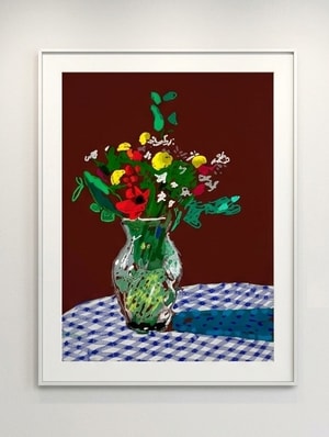 David Hockney - 13th February 2021, Flowers in a Glass Vase