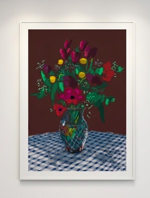 David Hockney - 16th February, 2021, More Flowers in a Glass Vase