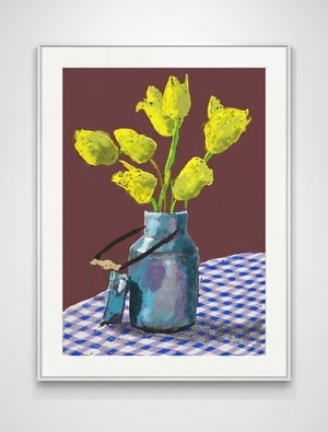 David Hockney - 21st April, Yellow Flowers In A Small Milk Churn