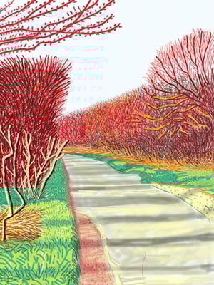 David Hockney - 21st of March, The Arrival of Spring in Woldgate, East Yorkshire