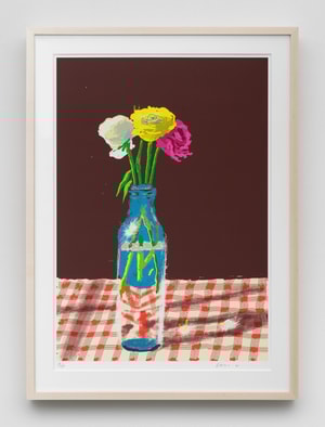 David Hockney - 23rd March, Flowers in a Milk Bottle
