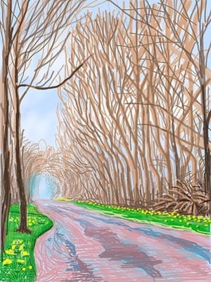David Hockney - April 1st, The Arrival of Spring in Woldgate, East Yorkshire