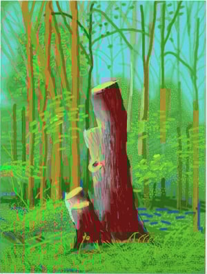 David Hockney - April 24, The Arrival of Spring in Woldgate, East Yorkshire