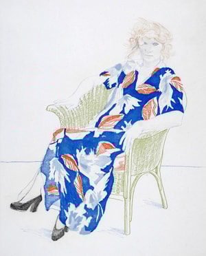 David Hockney - Celia In A Wicker Chair