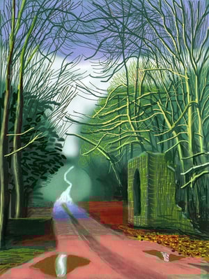 David Hockney - February 19th, The Arrival of Spring in Woldgate, East Yorkshire