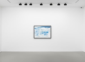 David Hockney - Lithograph of Water Made Of Lines, Blue Wash