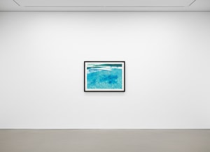 David Hockney - Lithograph of Water Made Of Lines With Two Light Blue Washes