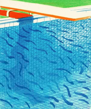 David Hockney - Pool Made with Paper and Blue Ink for Book of Paper Pools