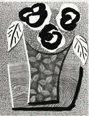 David Hockney - Three Black Flowers