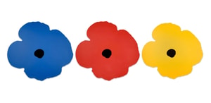 Donald Sultan - Wall Poppy Oct 15 (Blue, Red, Yellow)