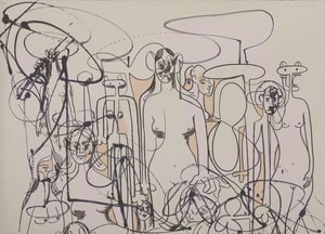 George Condo - Line of Figures