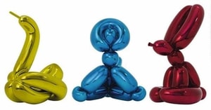 Jeff Koons - Balloon Animal - Rabbit (Red) , Swan (Yellow) & Monkey (Blue)