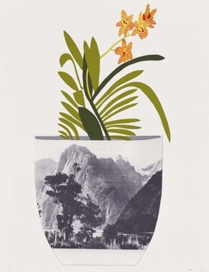 Jonas Wood - Untitled (Yellow Orchid Pot)