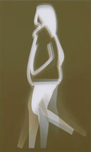 Julian Opie - Old Street Walkers: Fur Jacket