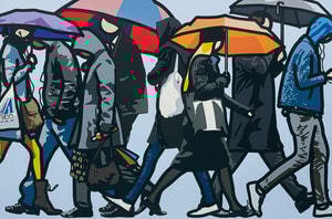 Julian Opie - Walking In The Rain, London