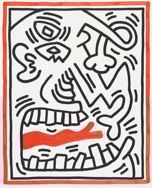 Keith Haring - Three Lithographs 2 (Red Tongue) (Littmann PP. 40)