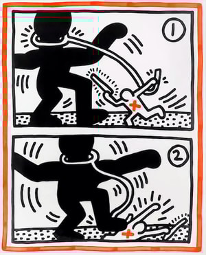 Keith Haring - Untitled 3 (Free South Africa) (Littmann PP. 43)