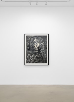 Pablo Picasso - Buste au fond étoilé (Bust with Star Background)