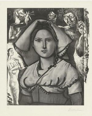 Pablo Picasso - Femme à L'Italienne d'après le tableau de Victor Orsel (Bloch 740)