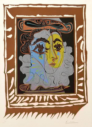 Pablo Picasso - Portrait de Femme a la Fraise et au Chapeau