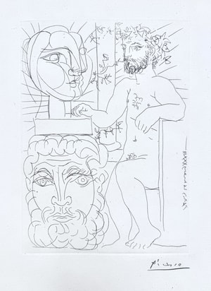 Pablo Picasso - Sculpteur et Deux Têtes sculptées (La Suite Vollard)