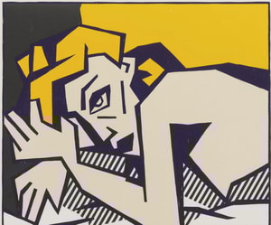 Roy Lichtenstein - Reclining Nude (C. 172), from Expressionist Woodcut Series