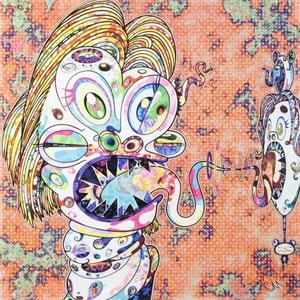 Takashi Murakami - An Homage to Francis Bacon (Study for Head of Isabel Rawsthorne, Moire)