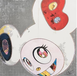 Takashi Murakami - DOB in Pure White Robe (Navy & Vermilion)