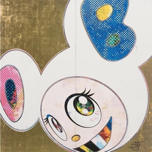 Takashi Murakami - DOB in Pure White Robe (Pink & Blue)