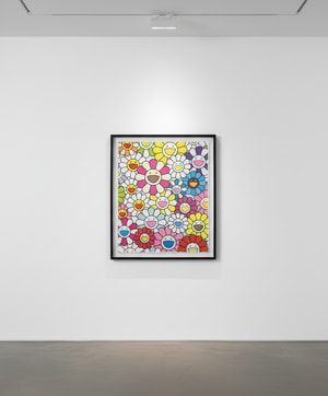 Takashi Murakami - Small Flowers Painting: Pink , Purple and Many Other Colors