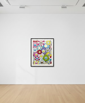 Takashi Murakami - Small Flowers Painting : Yellow , White and Purple Flowers