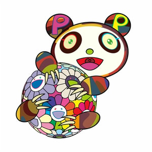 Takashi Murakami - Takashi Murakami, A Panda Cub Hugging a Ball of Flowers