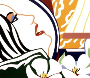 Tom Wesselman - Bedroom Face With Orange Wallpaper