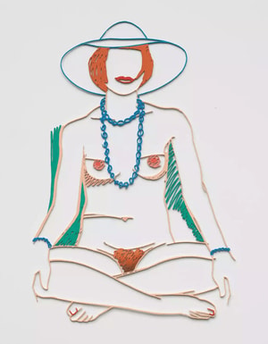 Tom Wesselman - Monica Cross Legged With Beads