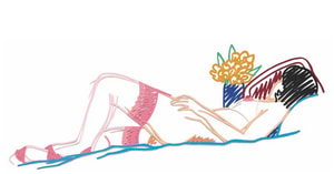 Tom Wesselman - Nude With Bouquet and Stocking Variation #7