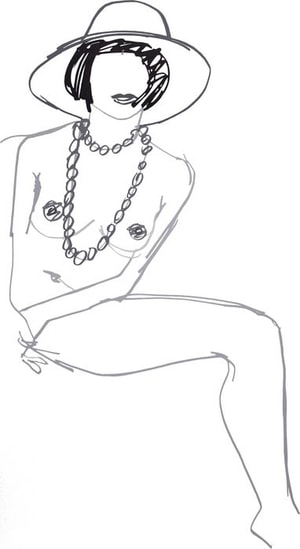 Tom Wesselman - Partial Monica with Hat and Beads