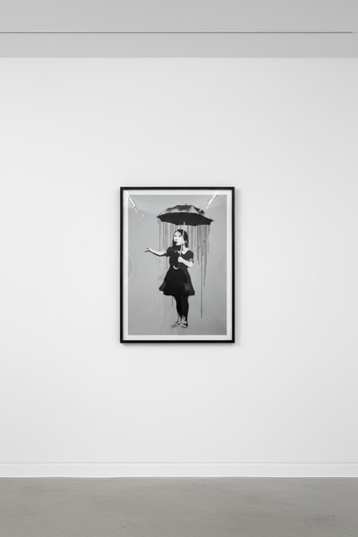Banksy - NOLA Umbrella Girl Grey Rain, 2008