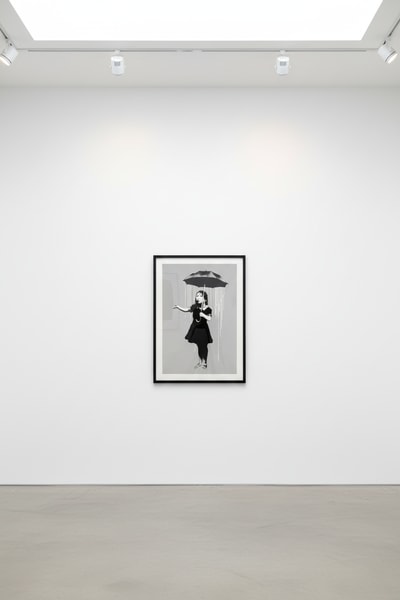 Banksy - NOLA Umbrella Girl White Rain, 2008