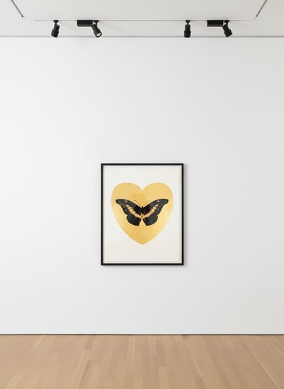 Damien Hirst - I Love You (Gold Leaf, Black, Cool Gold), 2015