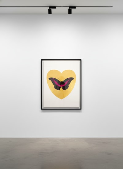Damien Hirst - I Love You (Gold Leaf, Black, Fuschia), 2015