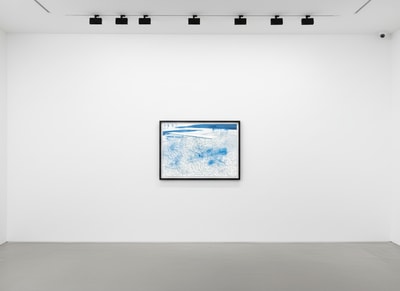 David Hockney - Lithograph of Water Made Of Lines, Blue Wash, 1980