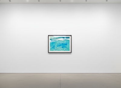 David Hockney - Lithograph of Water Made Of Lines With A Light Blue and Light Green Wash, 1978-1980